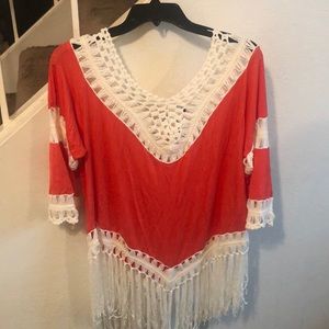 NWT Cloudless, White Crochet Detail Blouse